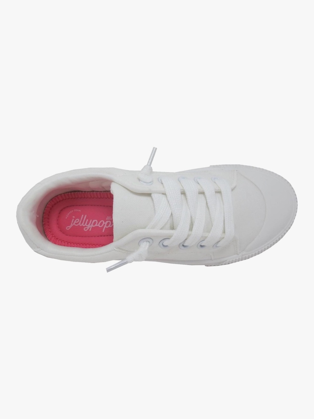 Jellypop womens White Canvas Sneaker with Pink memory foam Insole NWT